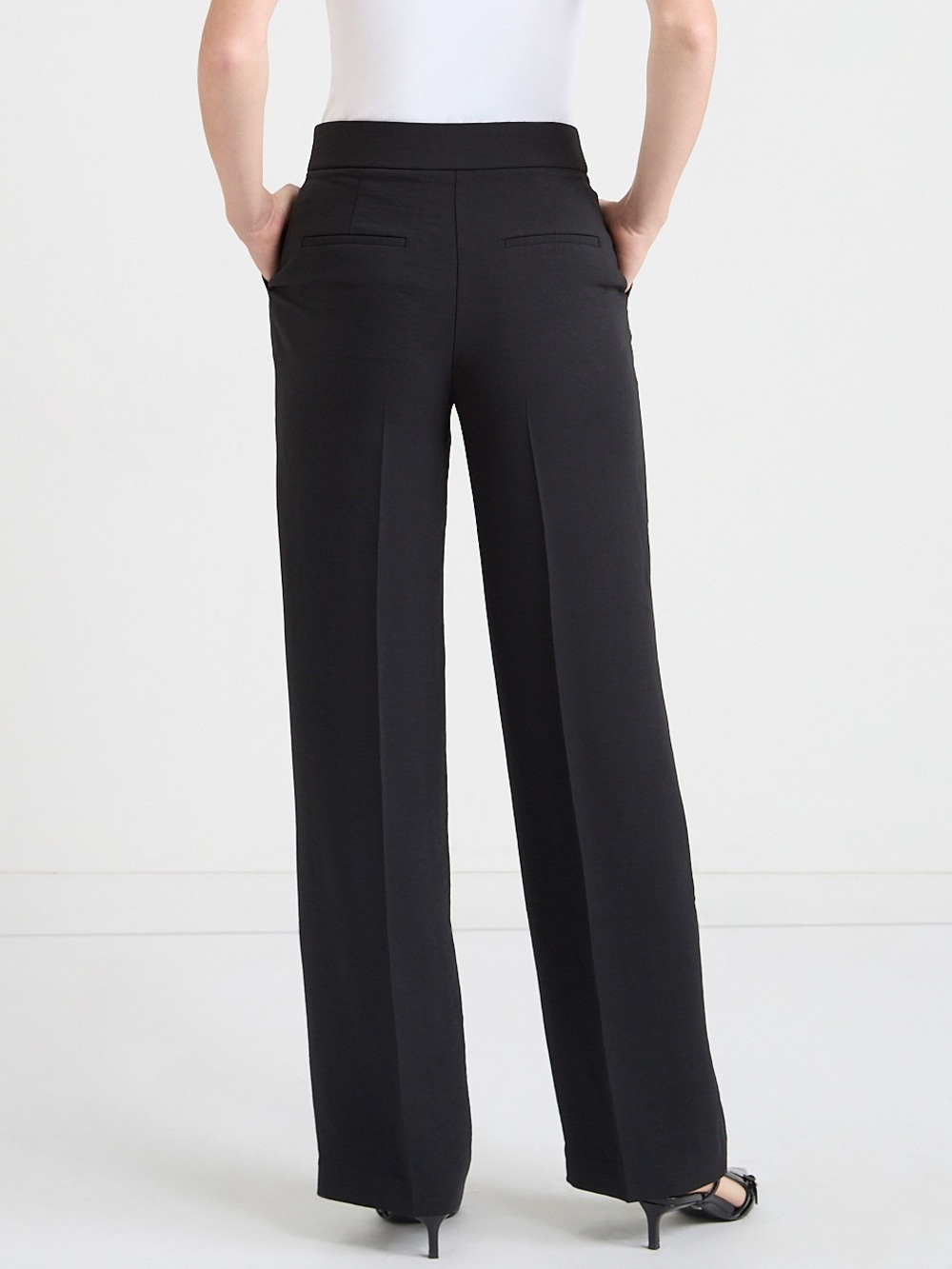 Women's Navy Wide-Leg Dress Pants